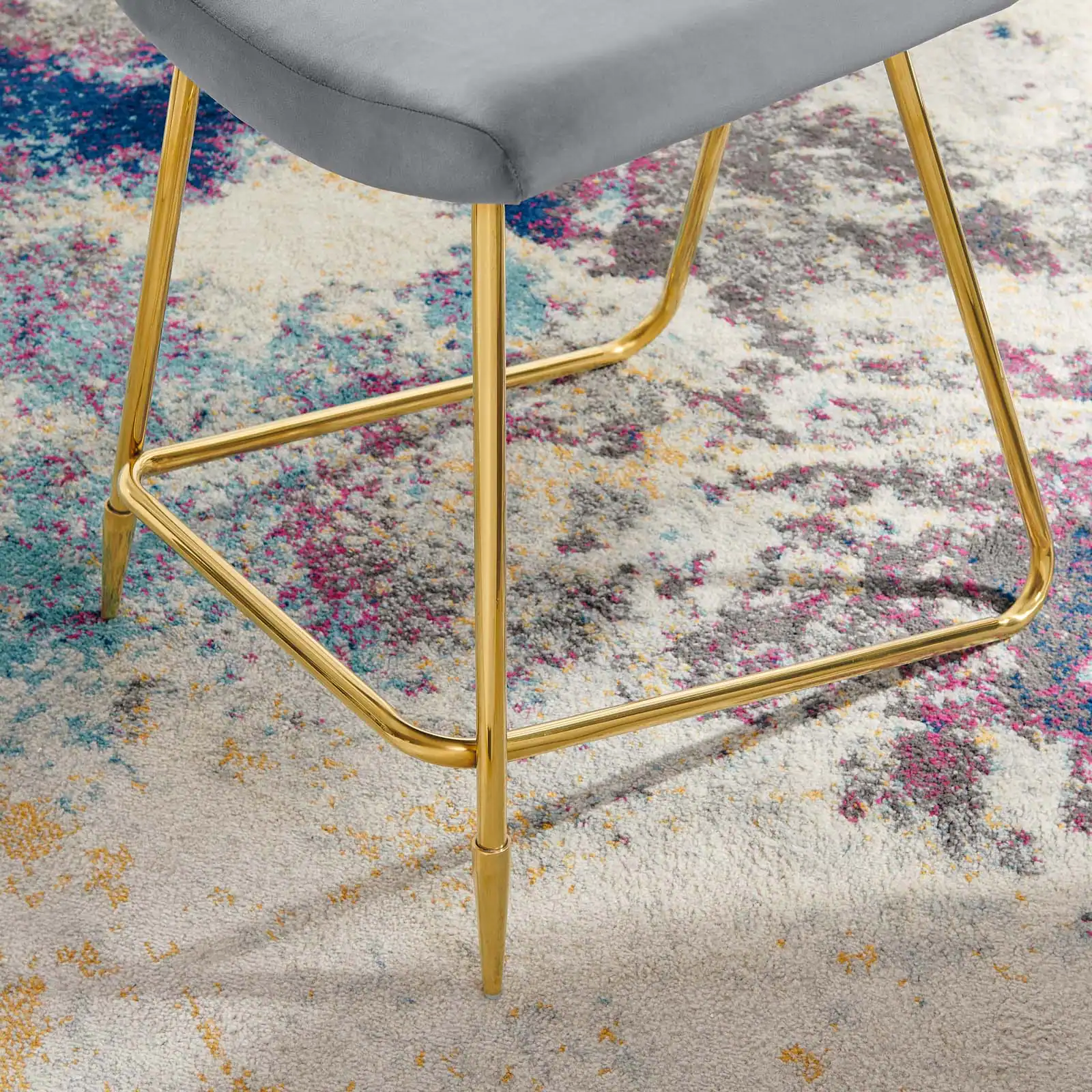 Back. Modway - Ponder Performance Velvet Counter Stool by Modway - Gray.