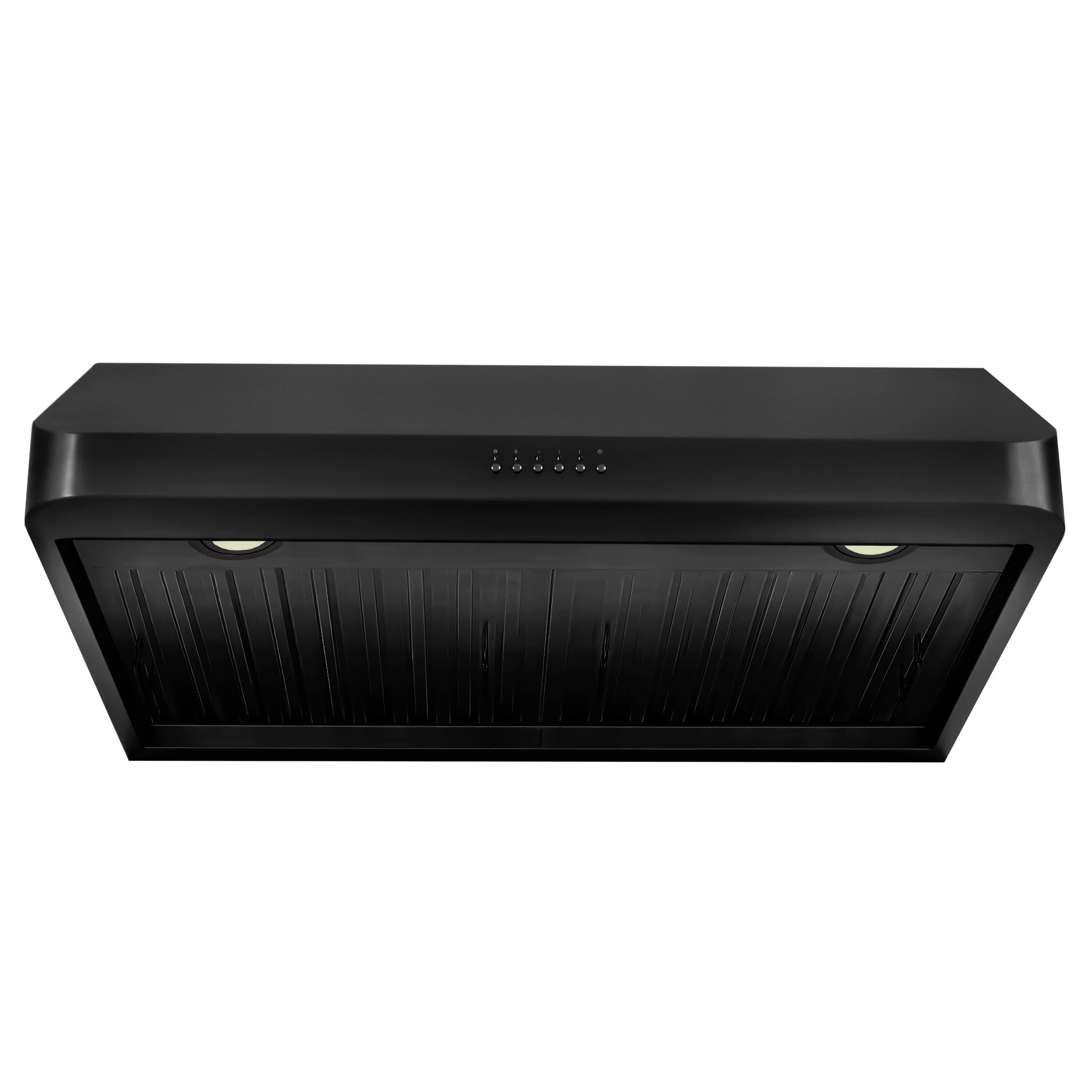 Angle. ZLINE - ZLINE 30 in. 600 CFM Ducted Under Cabinet Range Hood in Black Stainless Steel (BS623-30) - Black stainless steel.