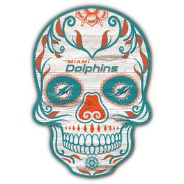 Fan Creations - Miami Dolphins 12'' Sugar Skull Sign - Multicolor