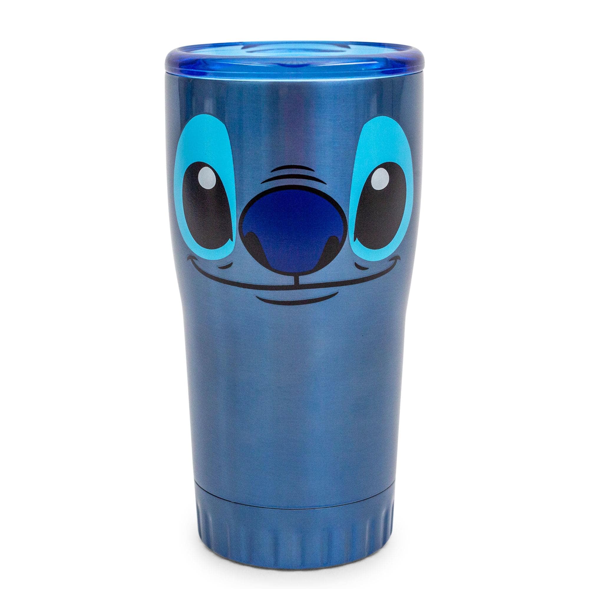 Silver Buffalo - Disney's Lilo & Stitch Face Double-Walled Stainless Steel Tumbler | 20 Ounces - Blue