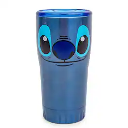 Silver Buffalo - Disney's Lilo & Stitch Face Double-Walled Stainless Steel Tumbler | 20 Ounces - Blue