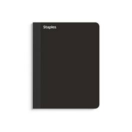 Staples - Premium Composition Notebook, 7.5" x 9.75", 100 College Ruled Sheets - Black
