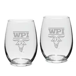 Jardine - Worcester Polytechnic Institute Engineers 15oz. 2-Piece Stemless Wine Glass Set - Multicolor