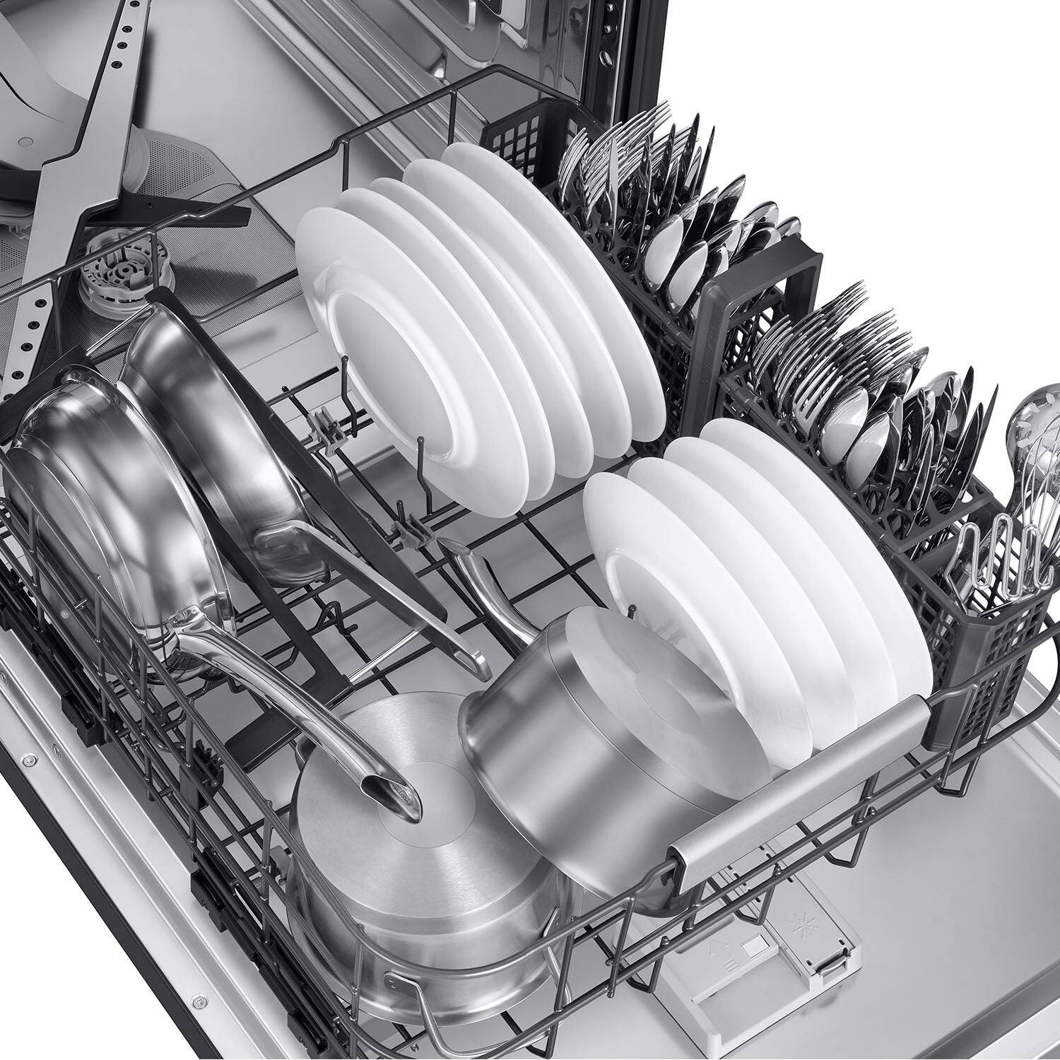 Alt View 16. Samsung - 38 dBA Bespoke AI Dishwasher with 3rd Rack Washing System - Matte Black Steel.