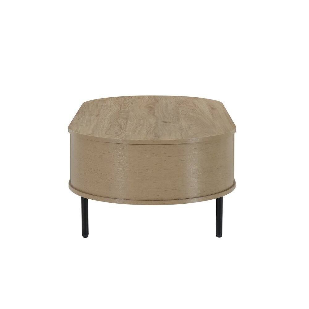 Alt View 2. New Classic Furniture - Brax 47.25 in. Natural Oval Wood Coffee Table - Brown.
