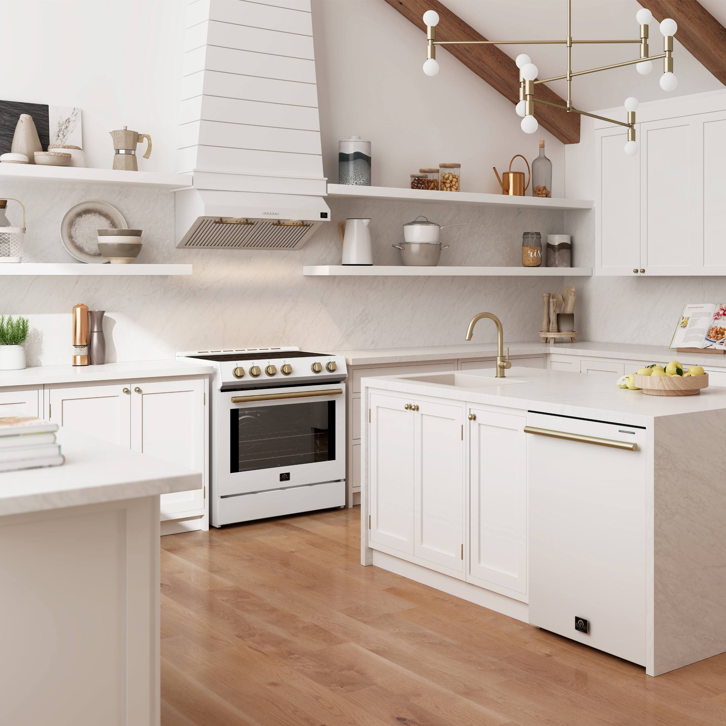 Alt View 14. Forno Appliances - Bari Espresso Collection 30" Under Cabinet Range Hood - White.