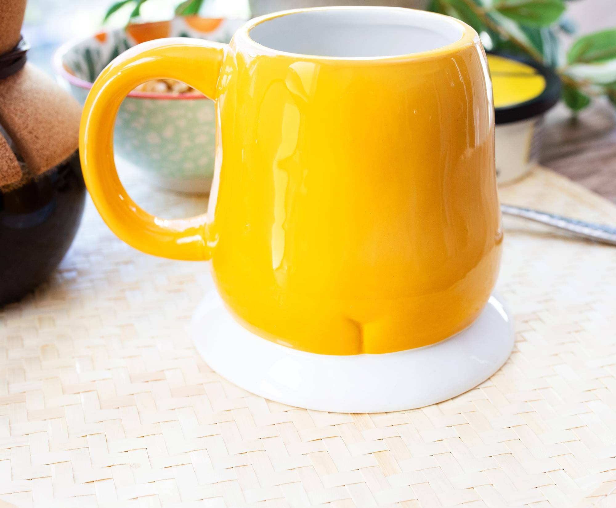 Alt View 3. Silver Buffalo - Sanrio Gudetama "Lazy Egg" Sculpted Ceramic Mug | Holds 20 Ounces - Yellow.