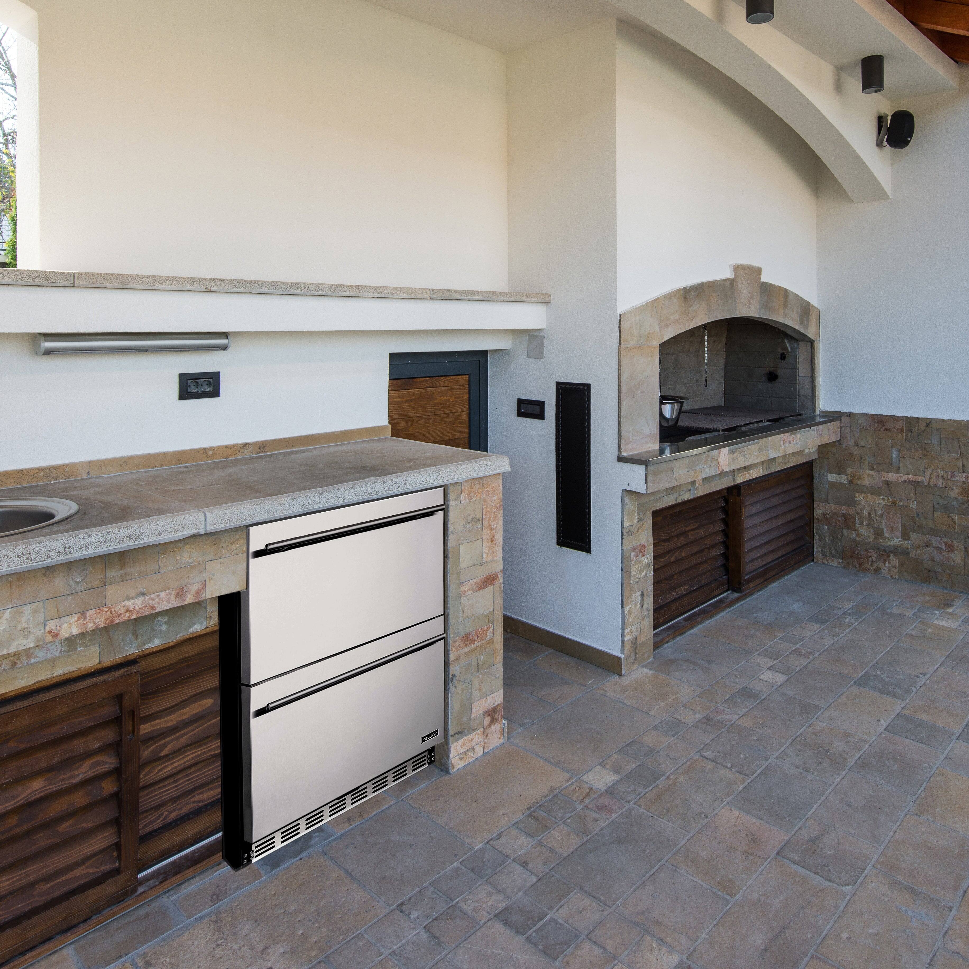 Alt View 10. NewAir - 20-Bottle or 80-Can Dual Drawer Wine Refrigerator - Stainless Steel.