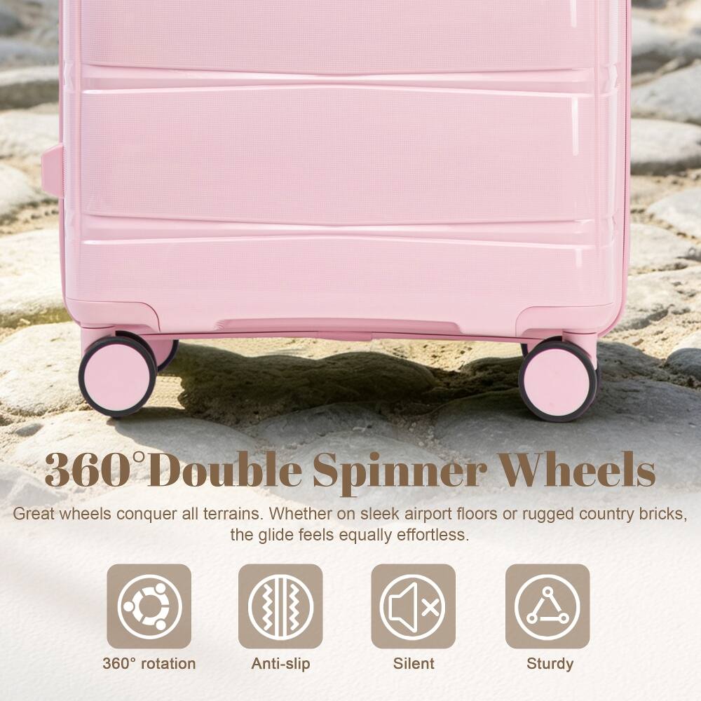 360° Double Spinner Wheels

Great wheels conquer all terrains. Whether on sleek airport floors or rugged country bricks, the glide feels equally effortless.

- 360° rotation
- Anti-slip
- Silent
- Sturdy
