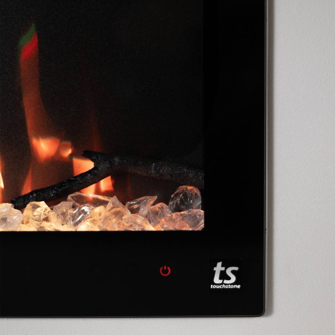 Alt View 7. Touchstone Home Products - 46 in. Wall Mounted Recessed Sideline Fury Smart Electric Fireplace 1500W - Black.