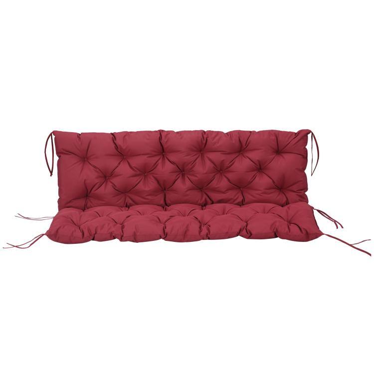 Alt View 1. PULUZ - 59 inch x 38 inch Tufted Bench Cushion for Outdoor Furniture, 3-Seater Replacement for Swing Chair, Patio Sofa/Couch - Wine Red.