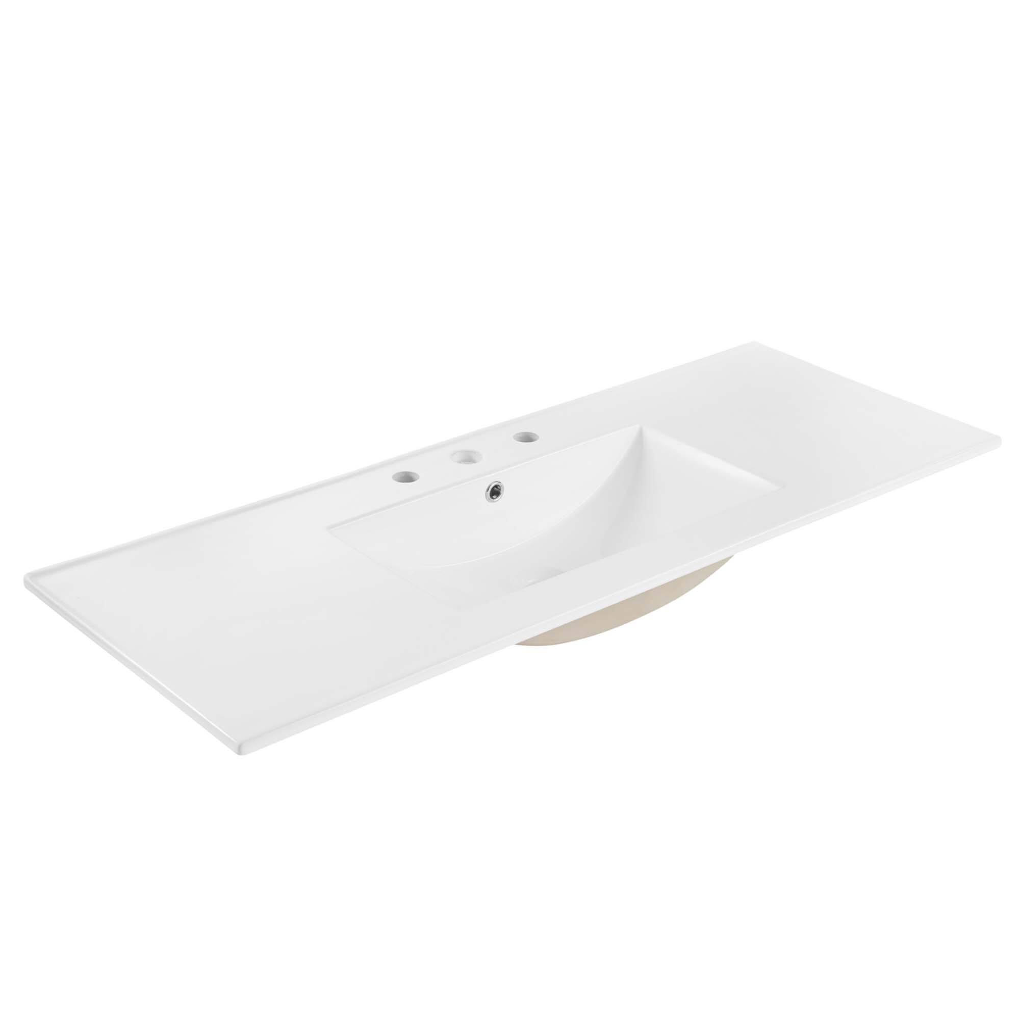 Angle. Modway - Cayman Bathroom Sink - White.