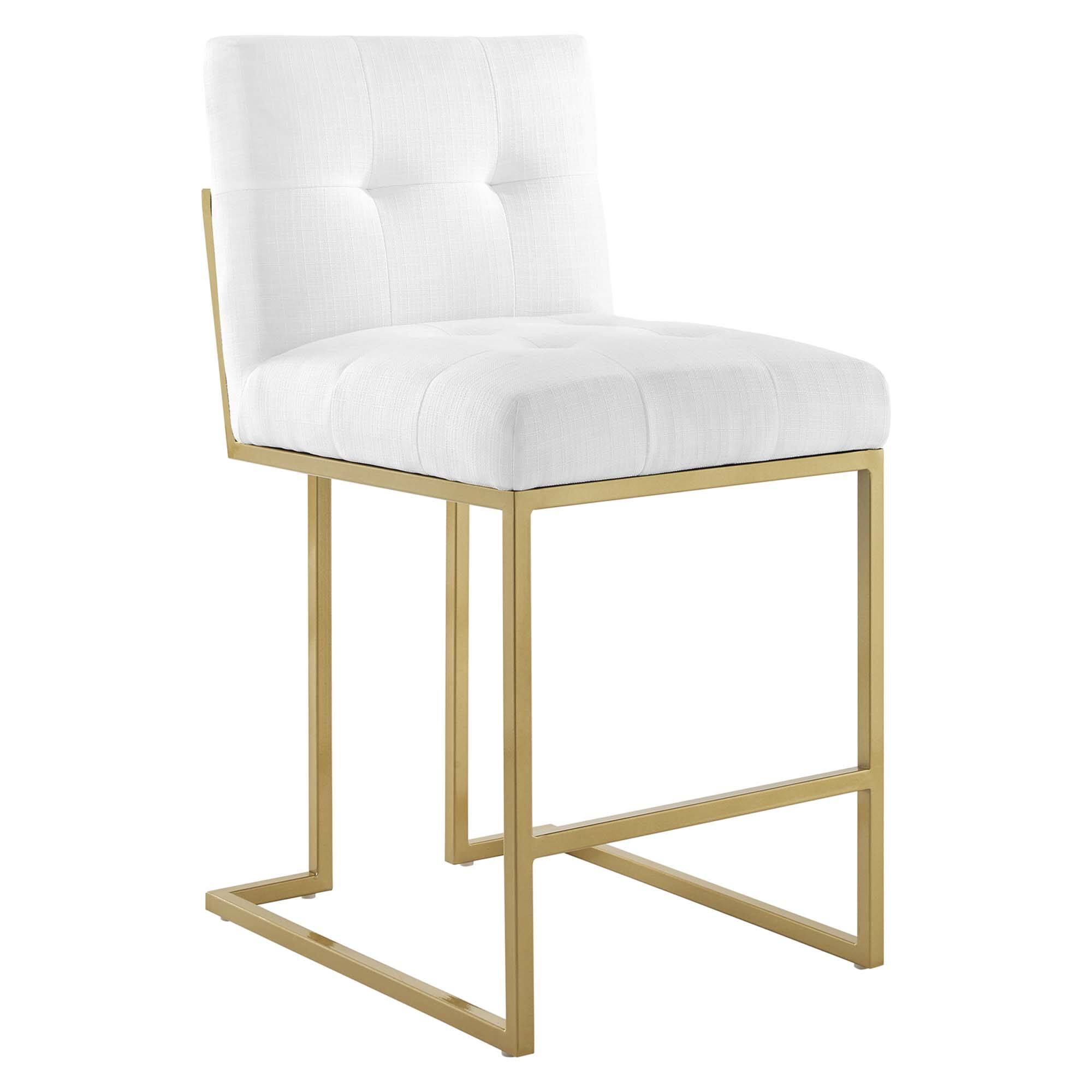 Angle. Modway - Privy Upholstered Fabric Counter Stool Set of 2 by Modway - White.