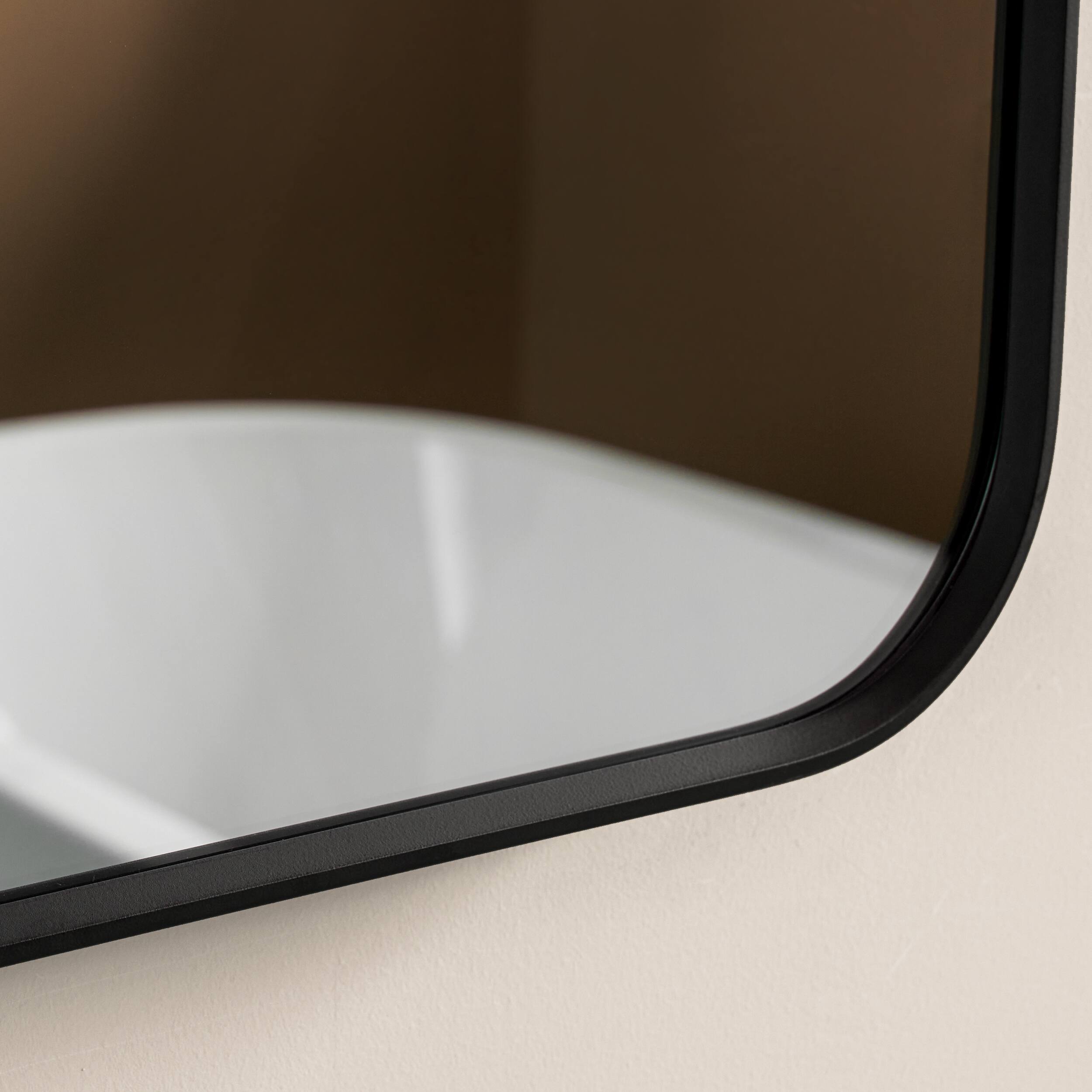 Alt View 8. WELLFOR - 24 in. W x 36 in H Arch Anodized Aluminum Framed Bathroom Vanity Mirror - Matte Black.