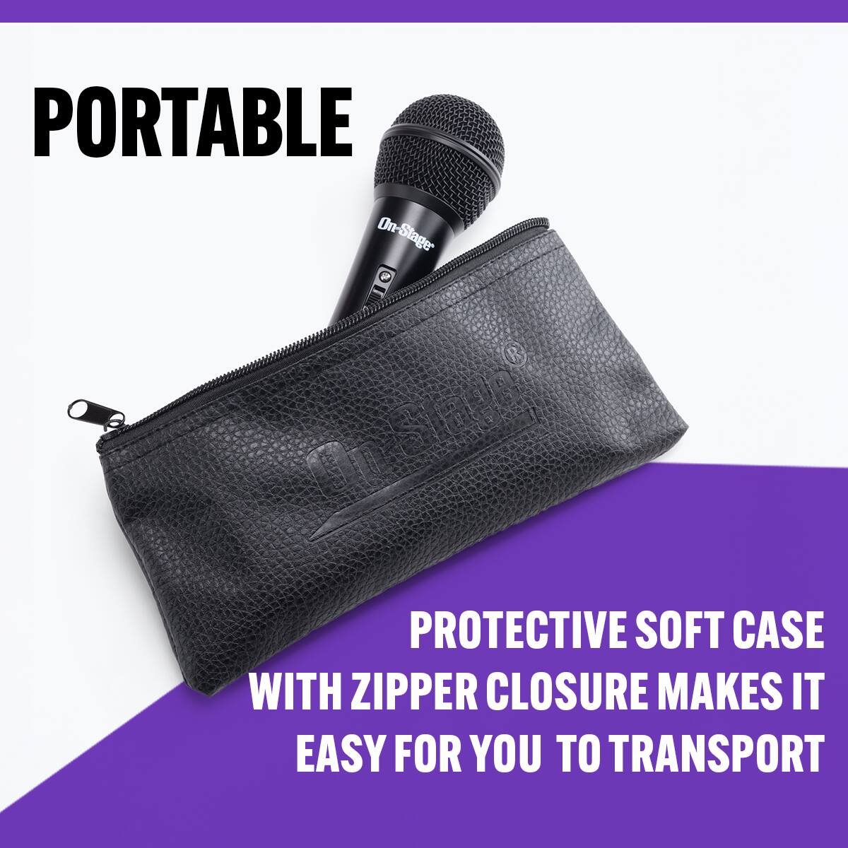 PORTABLE On-Stage R SOsre PROTECTIVE SOFT CASE WITH ZIPPER CLOSURE MAKES IT EASY FOR YOU TO TRANSPORT