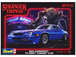 Revell - Level 4 Billy Hargrove 1979 Chevrolet Camaro Z/28 Stranger Things 2016-Current 1/24 Scale Model Kit - Blue