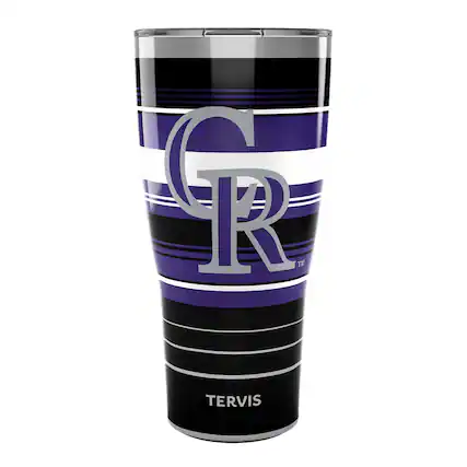 Front. Tervis - Colorado Rockies 30oz. Hype Stripes Tumbler - Multicolor.