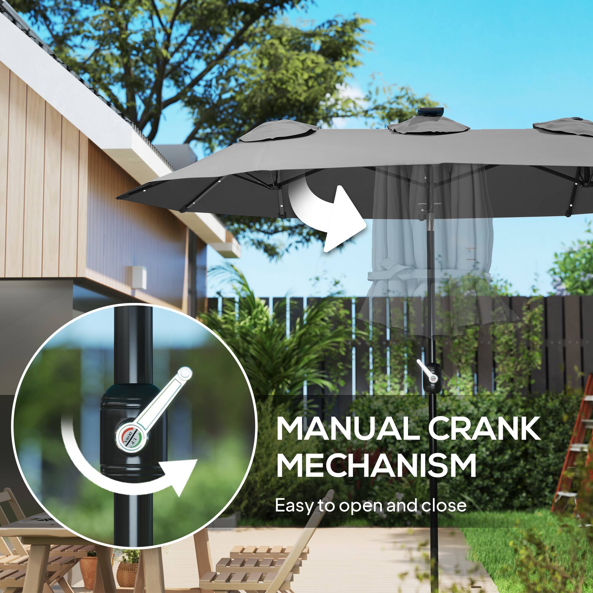 DOWS EP MANUAL CRANK MECHANISM  
Easy to open and close