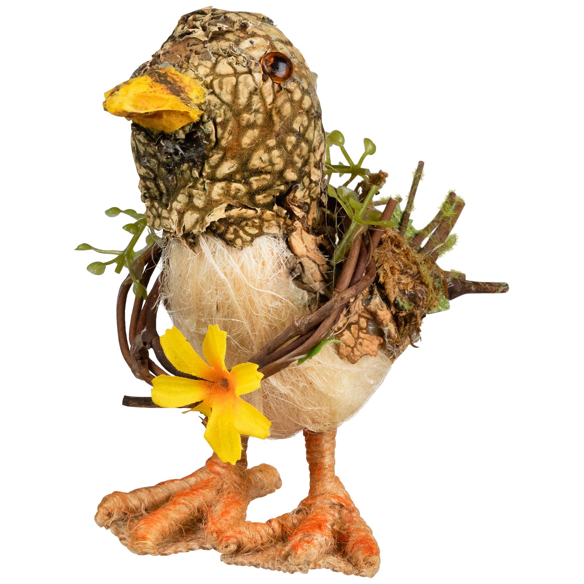 Alt View 1. Northlight - Standing Spring Floral Duck Figurine - 4.25" - Brown.