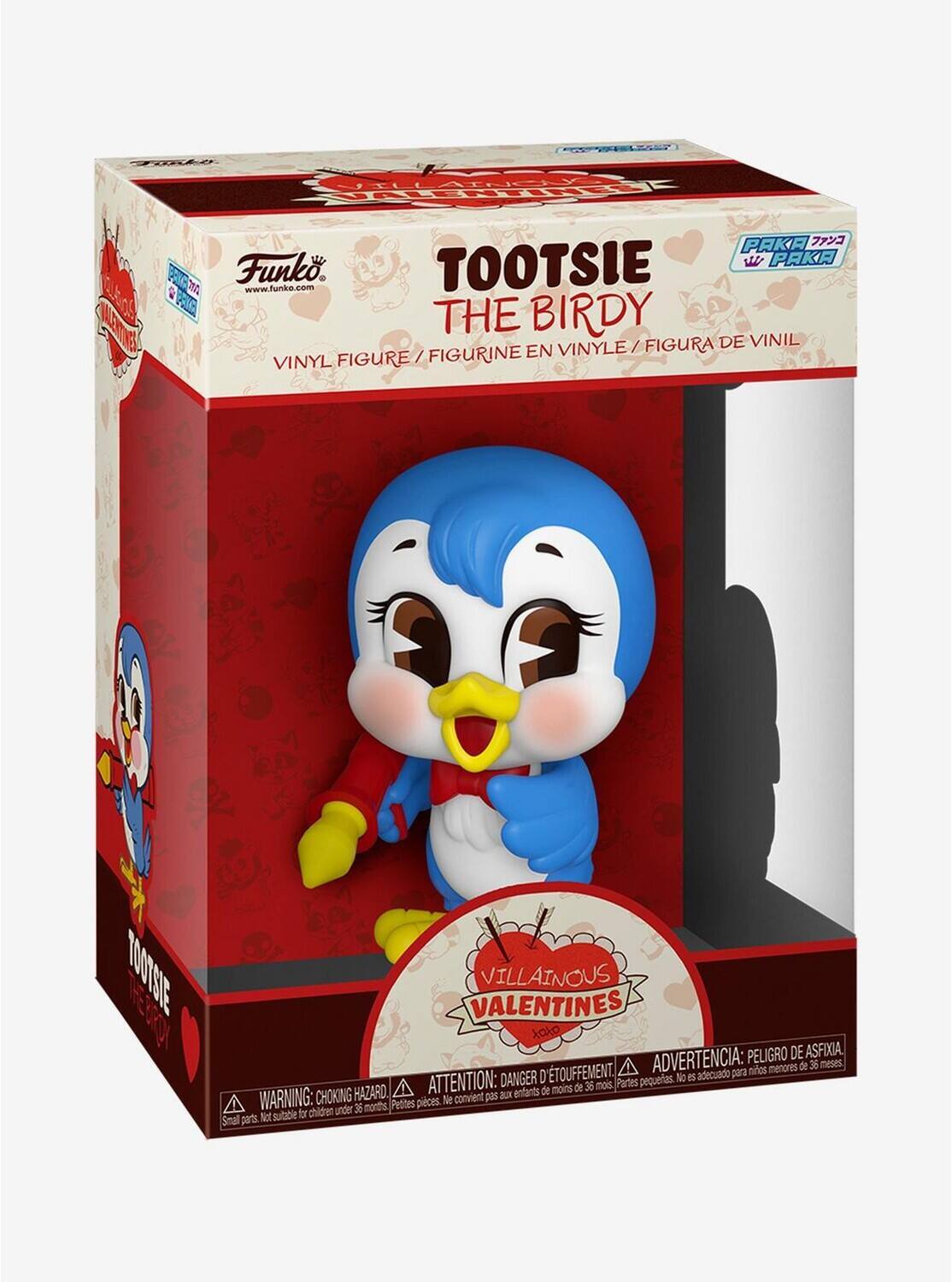 PELO VILLAINOUS VALENTINES PAKA Funko. TOOTSIE W PAKA . e O www.funke.com www RL THE BIRDY EO FIGURE /FIGURINE / FIGURINE EN VINYLE /FIGURA / DE VINIL VINYL FIGURE T001S EXRON VILLAINOUS VALENTINES OO PELIGRO DE ASFIXIA D'TOUFFEMENT. ADVERTENCIA: para nios menores de 36 meses DANGER pequeas. No IS adecuado HAZARD. ATTENTION: x enfants de moins de 36 mois Partes WARNING: CHOKING Peotes pices. Ne convient pas tr chidren under 36 morths Smal pt Not sutable