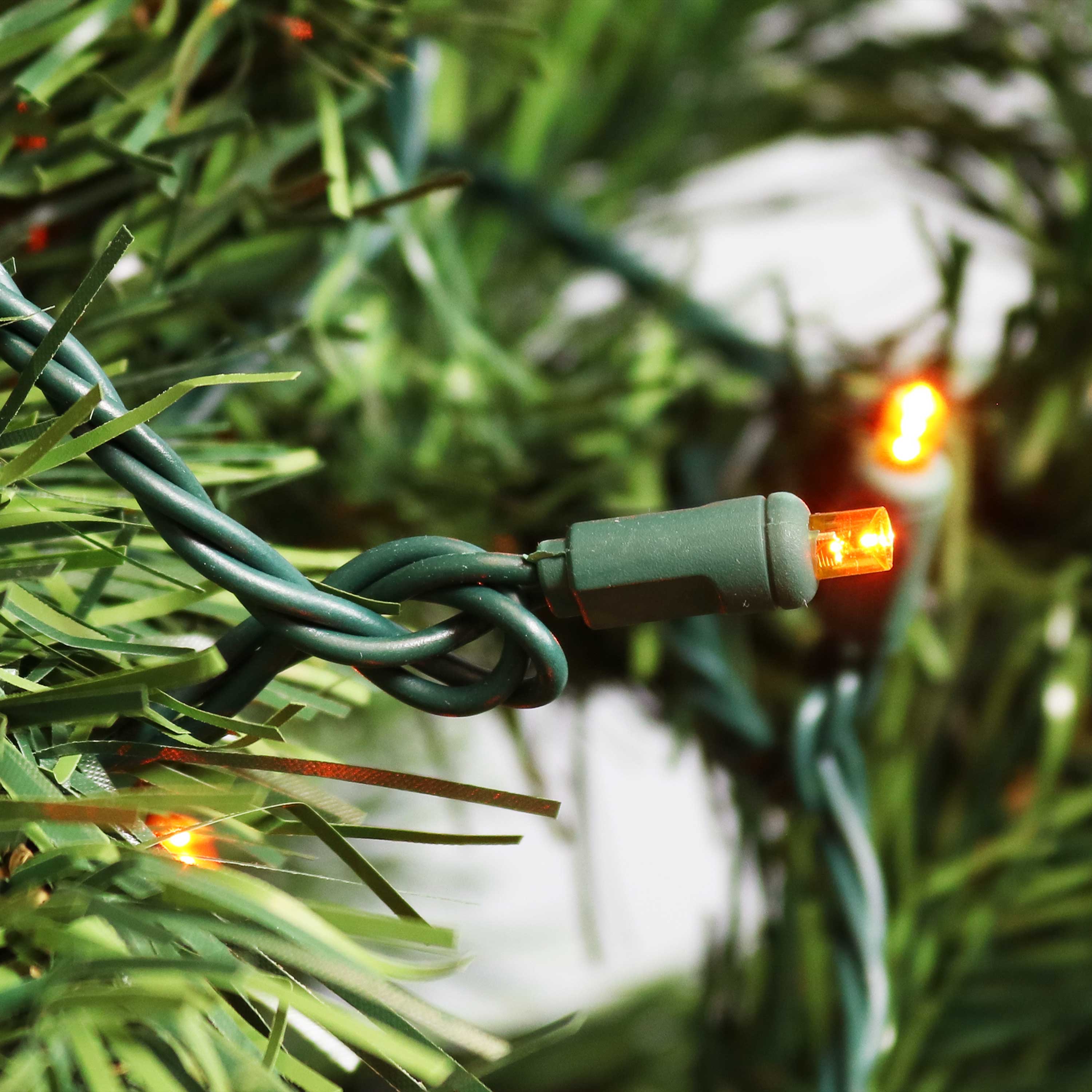 Alt View 3. Sunnydaze - 22 ft 70 Ct Holiday Wide Angle Outdoor LED String Lights - Orange.