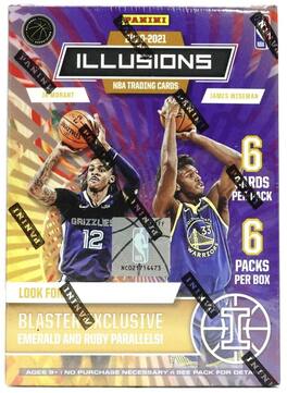 2020-21 Panini Illusions Basketball 6-Pack Blaster Box (Emerald and Ruby Parallels!)