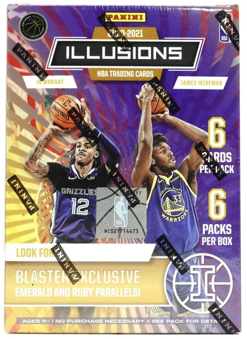 BASKETBALL PANINI SANCTUM ASSOCIATION 2021 NBA ILLUSIONS PANINI AL MORANT NBA TRADING CARDS JAMES WISEMAN PG SPALDING 6 RDS CK PANINI GRIZZLIES 12 PANINI FF GOLD 33 6 NBA WARRIORS NC021714473 PACKS PER BOX LOOK FOR AN INI BLASTER EXCLUSIVE EMERALD AND RUBY PARALLELS! AGES 9+ NO PURCHASE NECESSARY SEE PACK FOR DETAILS