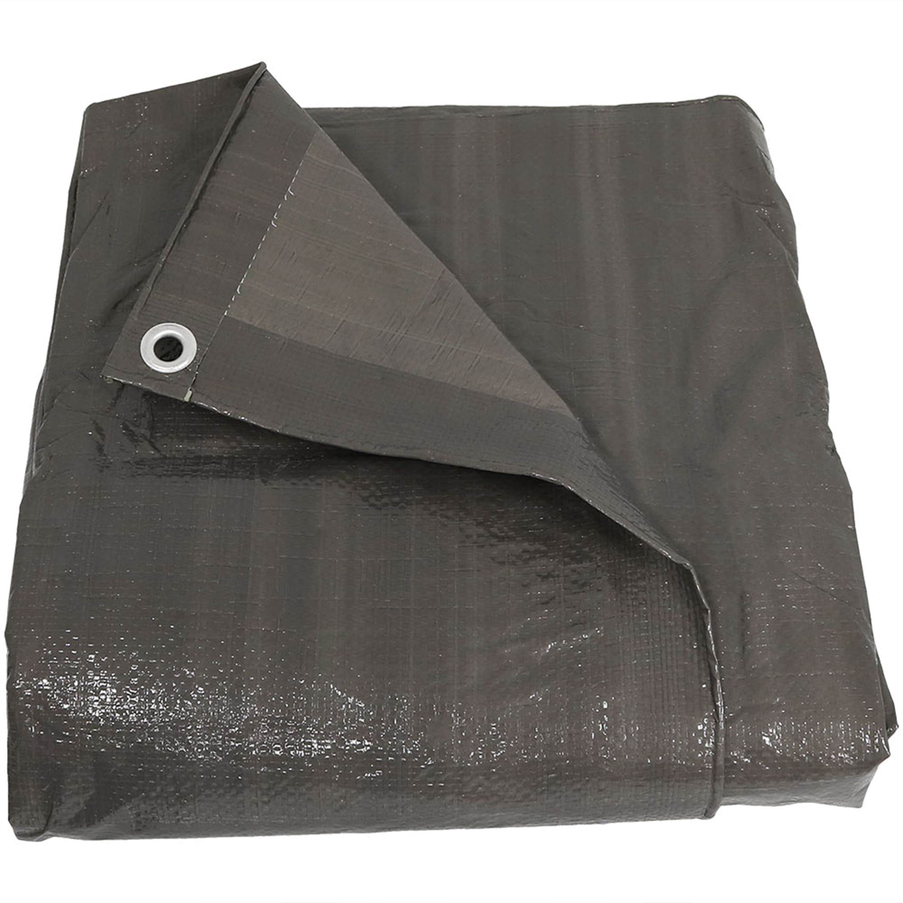 Front. Sunnydaze - Polyethylene Multi-Purpose Tarp - 8 ft x 10 ft - Dark Gray.