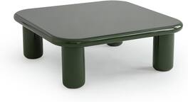 Acanva - Modern Coffee Tables with High Glossy Finish, Curved Edges, Accent Center Furniture for Living Room Home Office - Gloss olive green