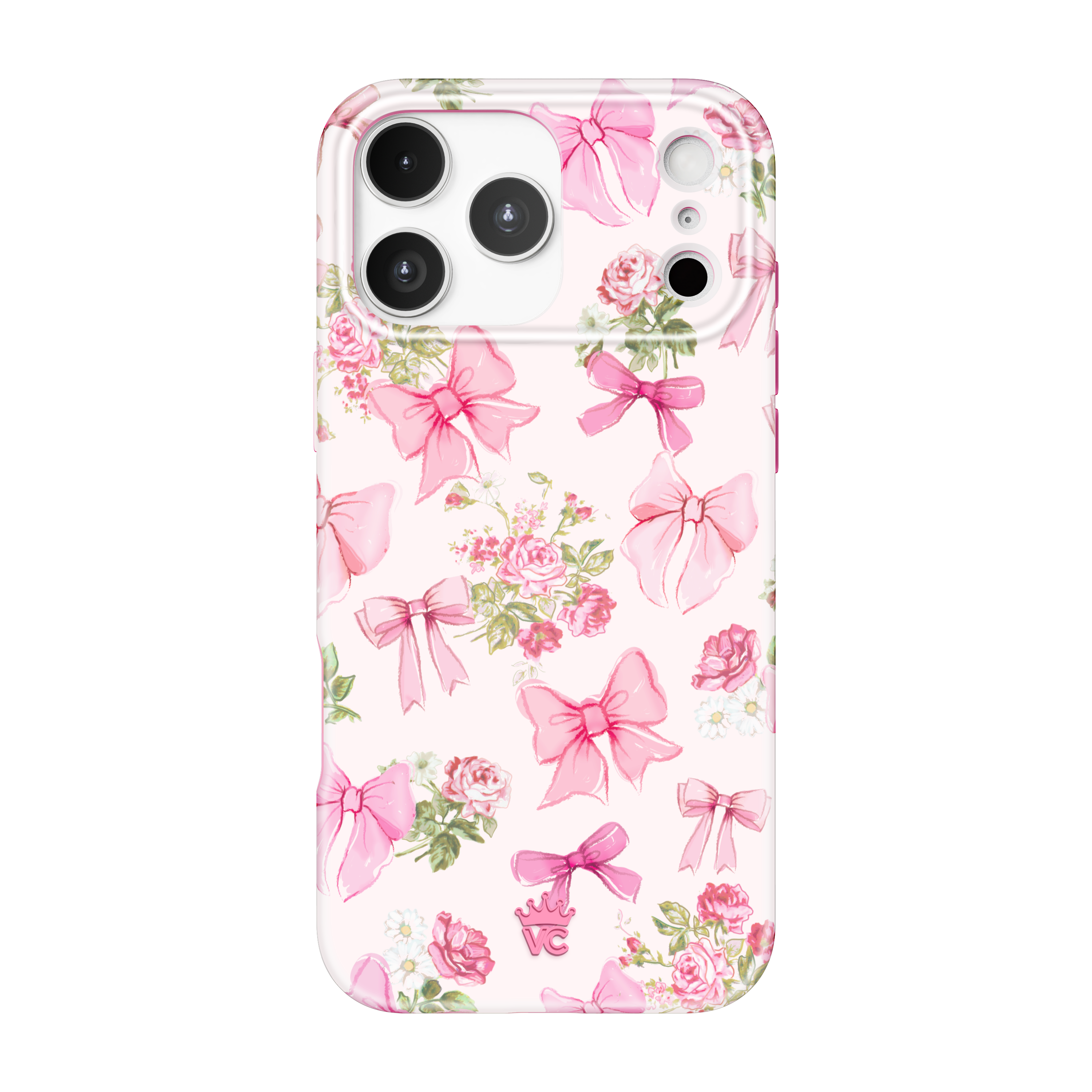 Front. VELVET CAVIAR - MagSafe Case for Apple iPhone 17 Pro Max - Posie Pink Bow.
