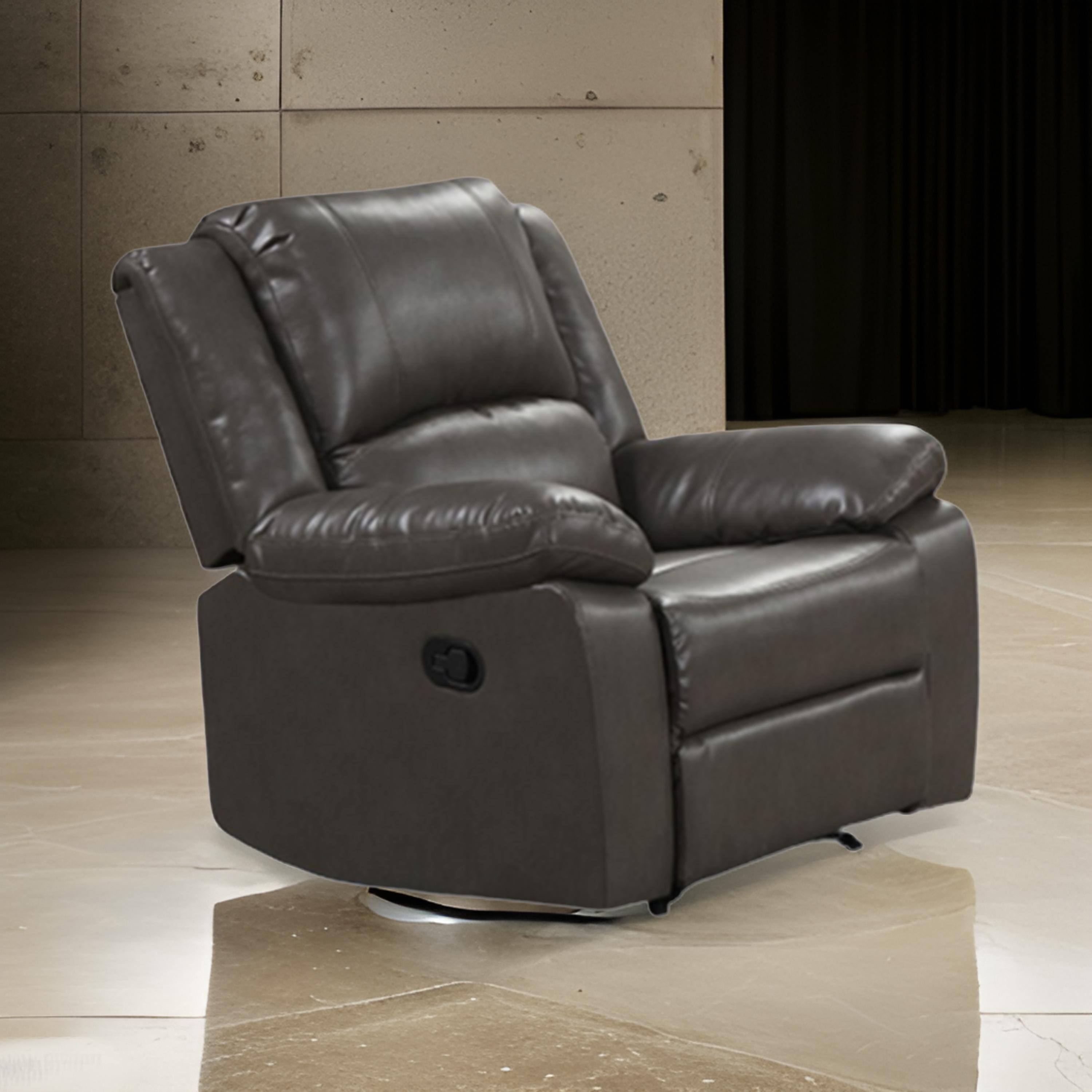 Alt View 5. Manhattan Lane - Lizzy Manual Glider Recliner Chair, Pillow Arms, Solid Wood - Gray.