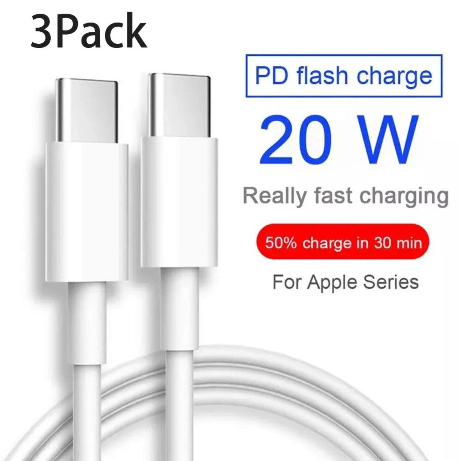 3Pack  
PD flash charge  
20 W  
Really fast charging  
50% charge in 30 min  
For Apple Series