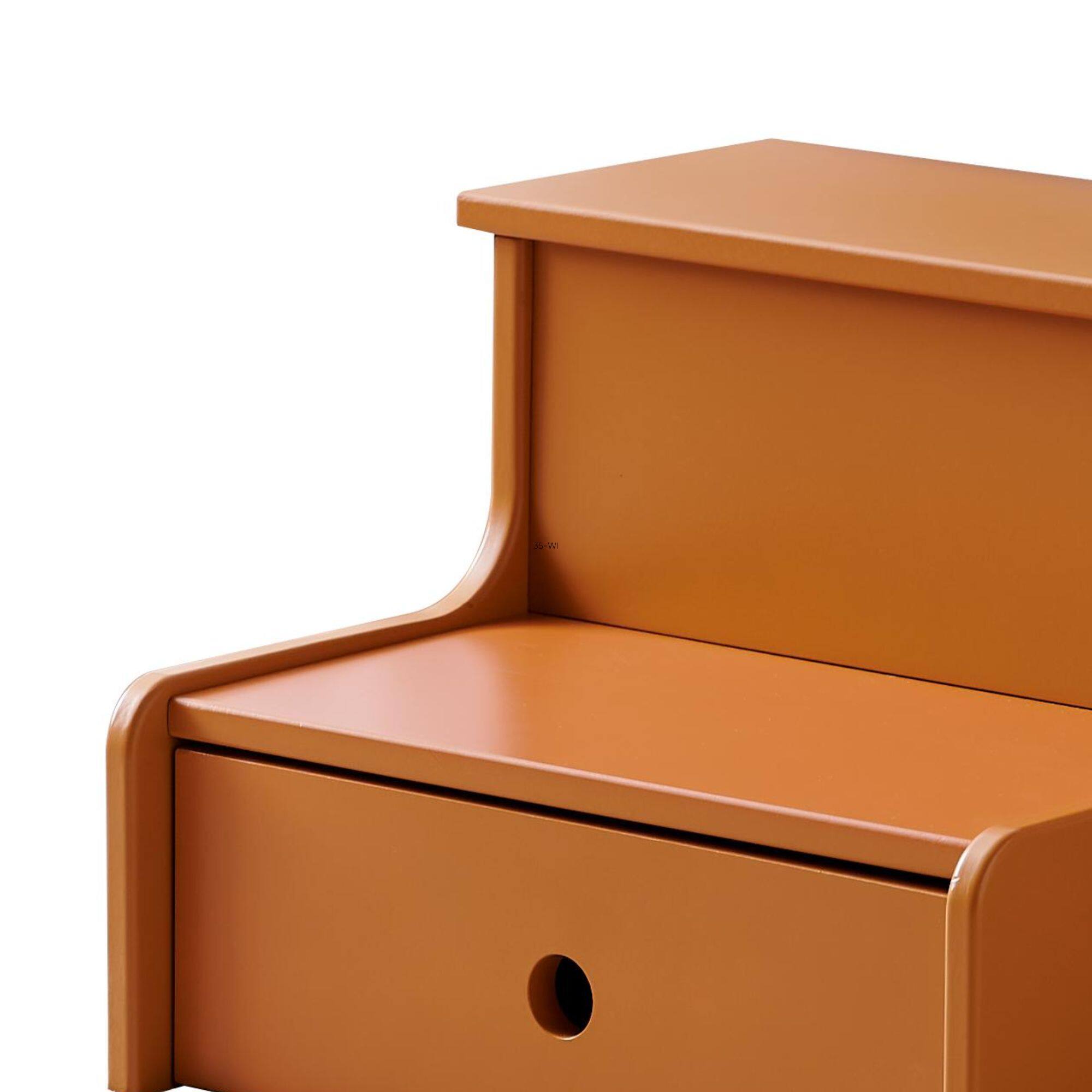 Back. Kings Brand Furniture - Kings Brand Furniture Wooden Toddler Step Stool for Kids with Storage for Bedroom, Bathroom & Kitchen - Honey ginger.