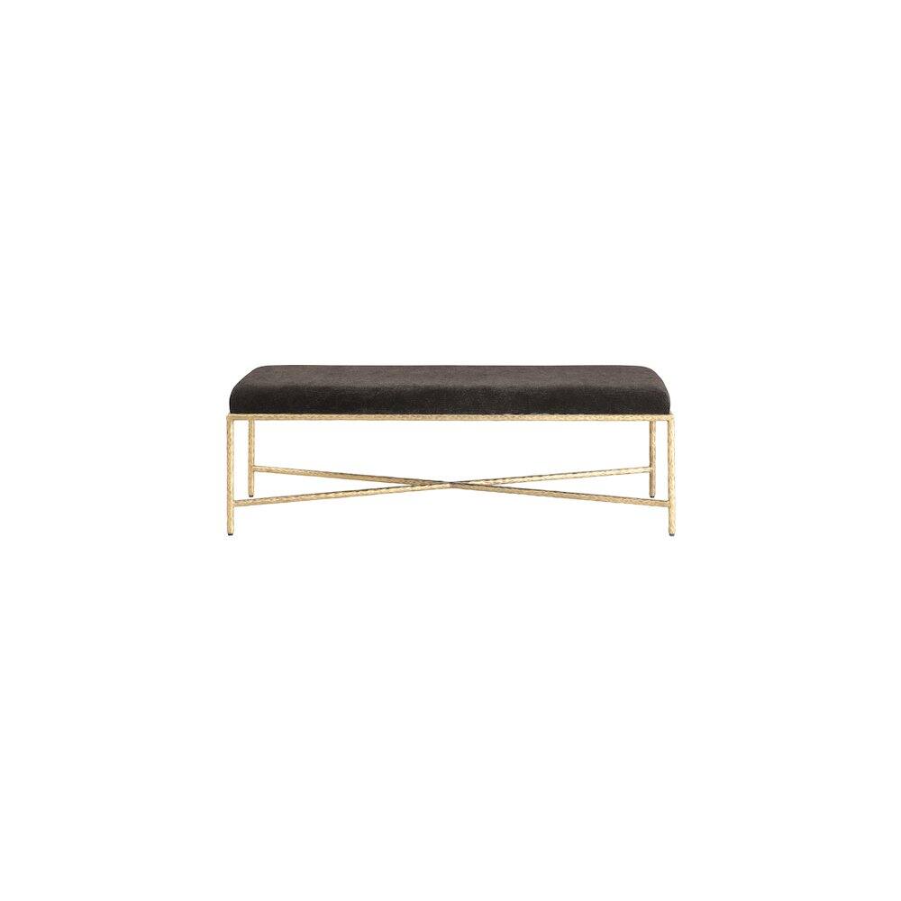 Alt View 2. Meridian Furniture - Valley Brown Chenille Fabric Bench - Brown.