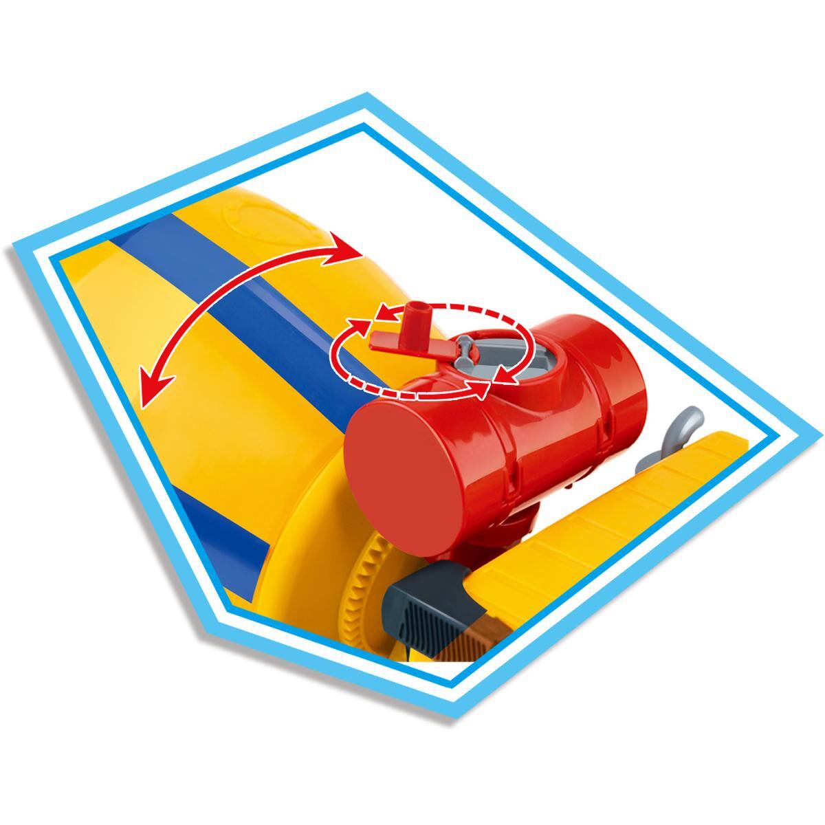 Alt View 1. JuzToys - Kids Toys Cars 14" Realistic Cement Mixer Truck, Construction Truck Toys with 360° Rotating Mixer for Kids Yellow - Yellow.