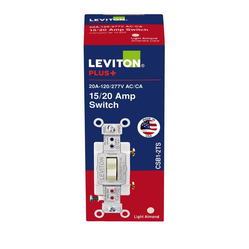 LEVITON 204-120/277V AC/CA 15/20 Amp Switch Interruptor de 8/20A Light Almond Almendra Clara  
LEVITON R PLUS+ 20A-120/277V AC/CA 15/20 Amp Switch SPEC. GRADE SWITCH OFF ONLY  
LEVITON 201/120V/277V AC 2K WHE DLT CyS MADE IN USA CSB1-2TS Light Almond