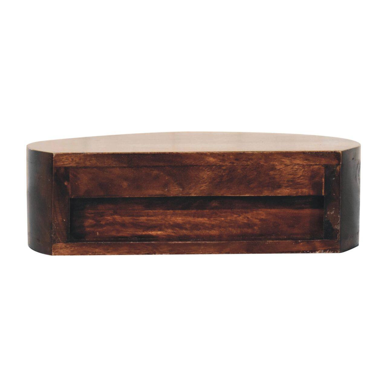 Alt View 5. Artisan Furniture - Artisan Furniture Solid Wood California Walnut Wall Mounted Rounded Bedside, 1 Drawer, Dark Brown - Walnut Finish.