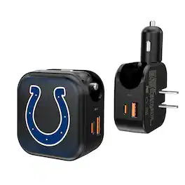 Keyscaper - Indianapolis Colts 2-in-1 USB A/C Charger - Black