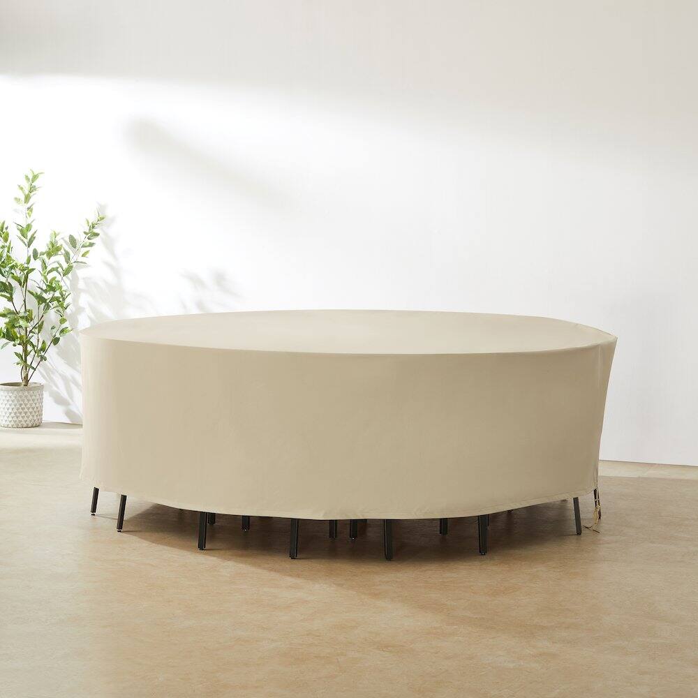 Alt View 3. Crosley Furniture - Round Outdoor Furniture Cover For Patio Set - Tan.