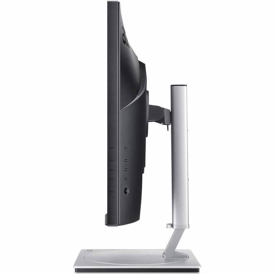 Left. Acer - Acer PE270K L1 27" 4K UHD IPS Monitor, HDR10, Calibrated, sRGB, USB-C, Adjustable Stand - silver.