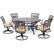 Front. Hanover - Traditions 7-Piece Dining Set with a 60 In. Round Cast-top Table and Six Swivel Rockers - Alumicast/Tan.