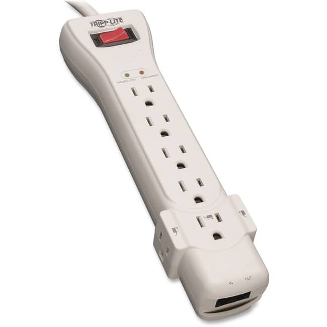 Eaton Tripp Lite Series Protect It! 7-Outlet Surge Protector, 7 ft. (2.13 m) Cord, 2520 Joules, Fax/Modem Protection - Gray