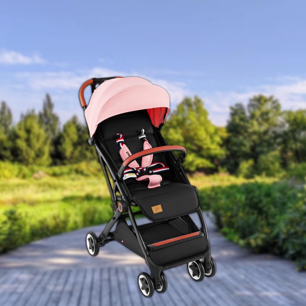Hivvago - Compact Lightweight Travel Stroller for Toddlers Portable Airplane-Friendly Baby Stroller - Pink