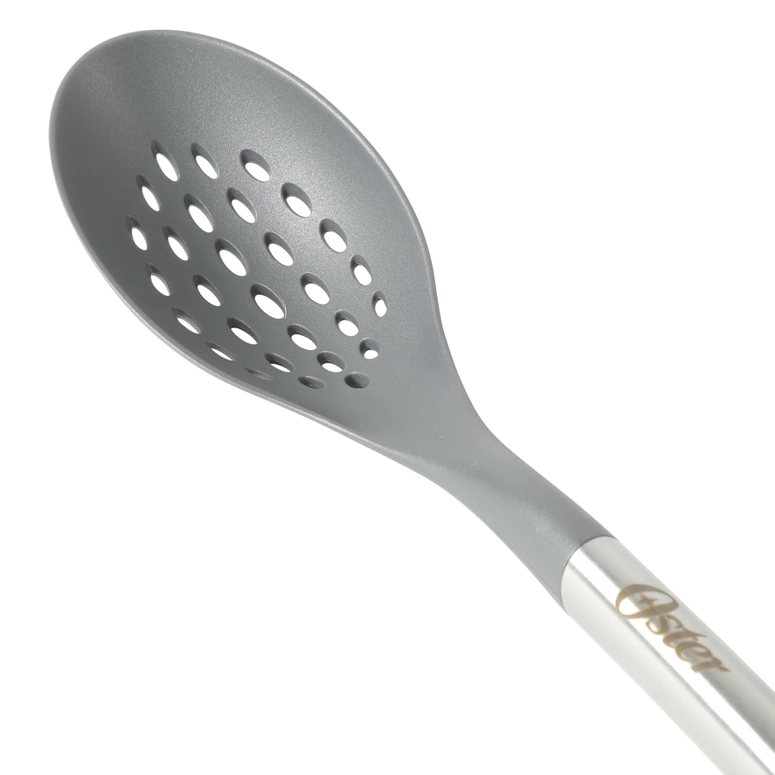 Alt View 1. Oster - Oster Chadswyck 13.8 Inch Nylon Slotted Spoon With Stainless Steel Handle in Silver.