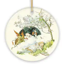 OrnamentallyYou - The Nursery Alice Ornament Vintage Childrens Story Art Christmas Decor - Multi-colored