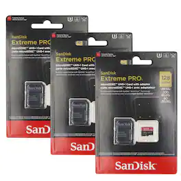 3x Sandisk 128GB Extreme Pro UHS-I Micro SD Up to 200MB/s Read 90MB/s Write