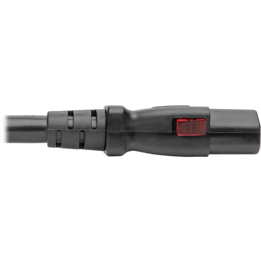 Alt View 1. Tripp Lite - Eaton Tripp Lite Series Computer Power Cord, NEMA 5-15P to Locking C13 - Heavy-Duty, 15A, 125V, 14 AWG, 2 ft. (0.61 m) - Black.