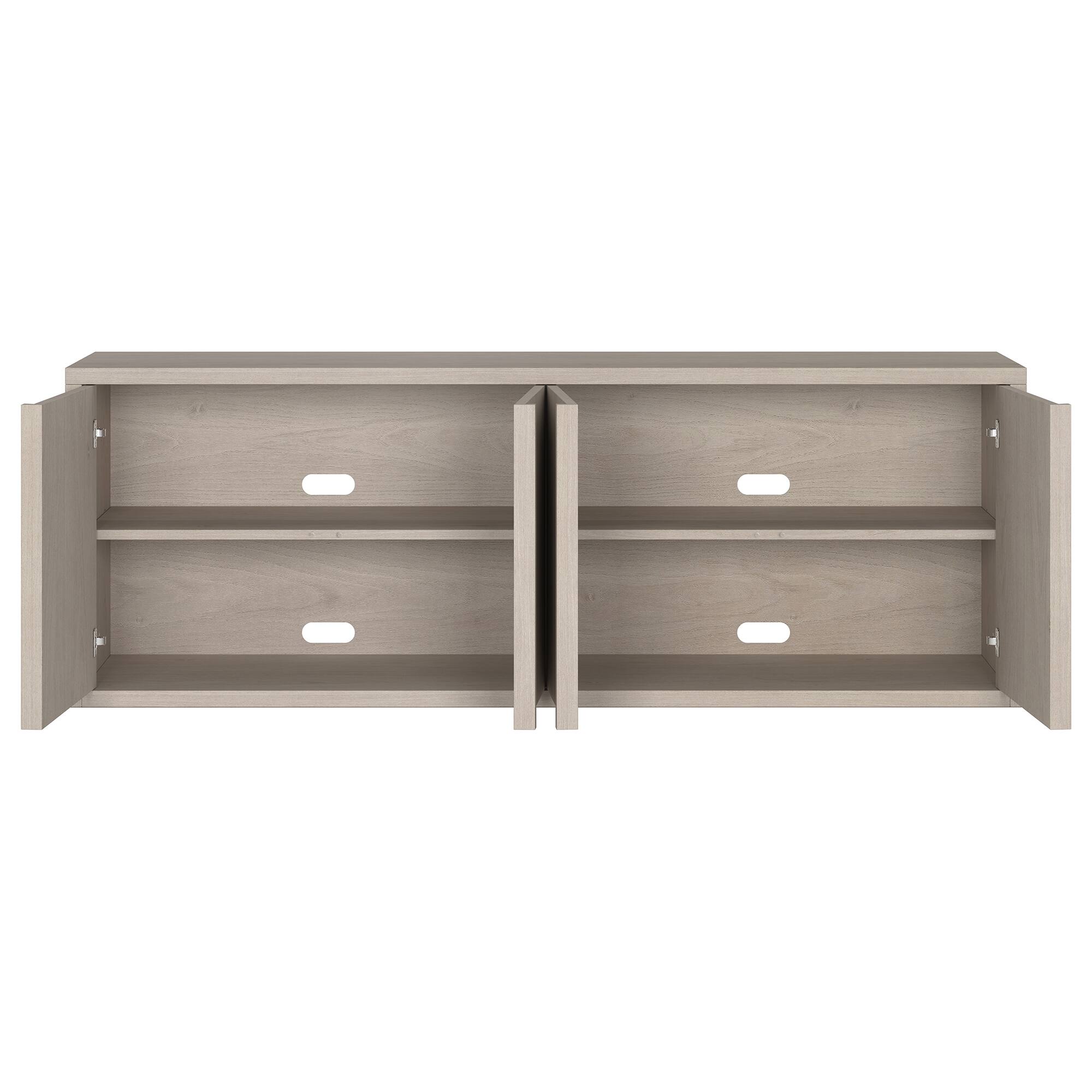 Alt View 1. Hudson&Canal - Savin Rectangular TV Stand for TV's up to 75" in Alder White - Alder White.