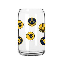 Logo Brands - West Virginia Mountaineers 16oz. Smiley Can Glass - Multicolor