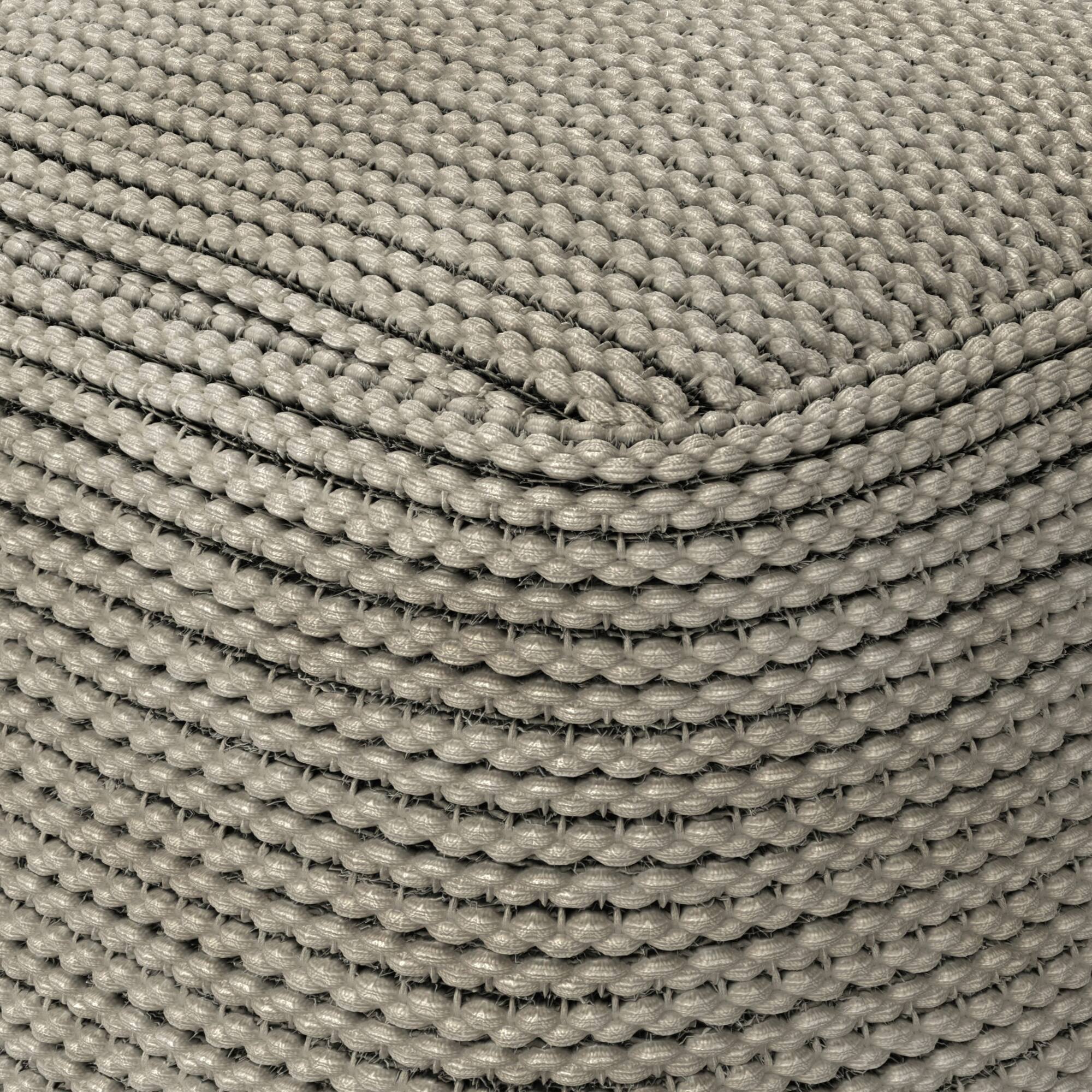 Alt View 2. Simpli Home - Eastmont Boho Square Pouf in Cream Polystyrene Filling - Cream.